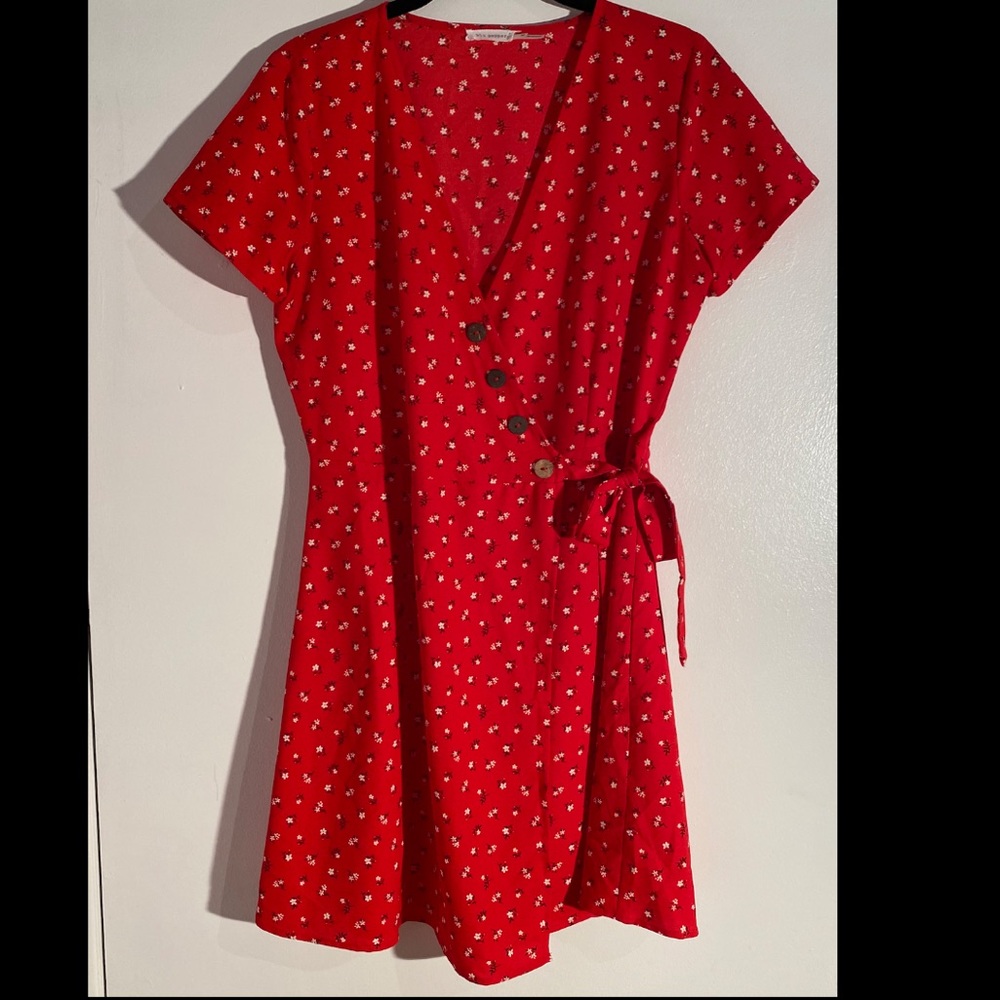 Blue Pepper: Red floral summer dress